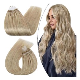 Ugeat Extensiones Cabello Real 16in 1pz 50gr Rubio Ceniza Con Dest