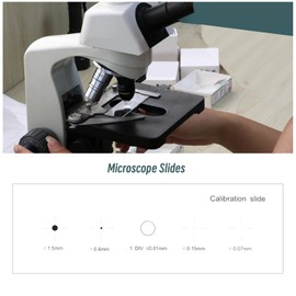 ECSiNG 0.01mm Microscope Micrometer Scale Optical Glass Microscope Slides Glass Stage Micrometer Accessories for Electronic Eyepieces Microscope Cameras