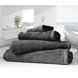 linenHall 500gsm, Combed Organic Cotton Hand Towels in Charcoal