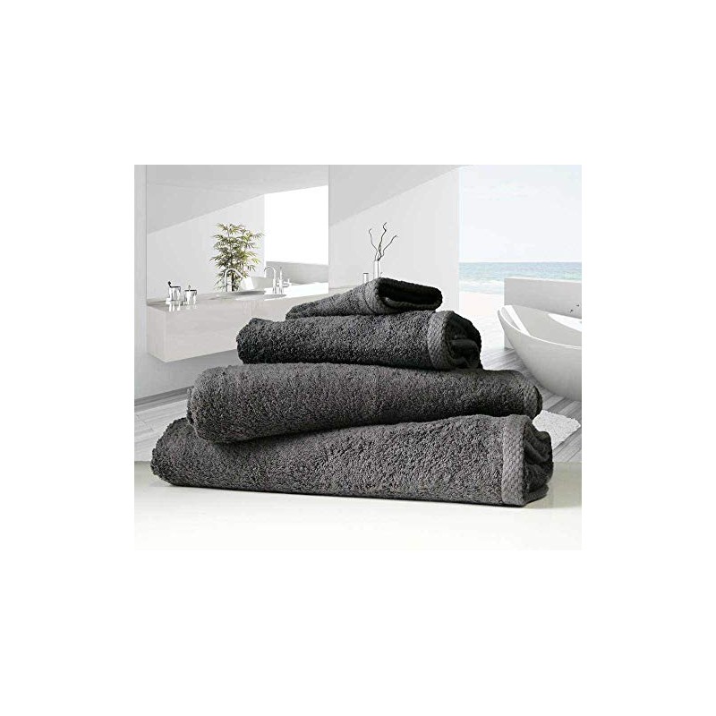 linenHall 500gsm, Combed Organic Cotton Hand Towels in Charcoal