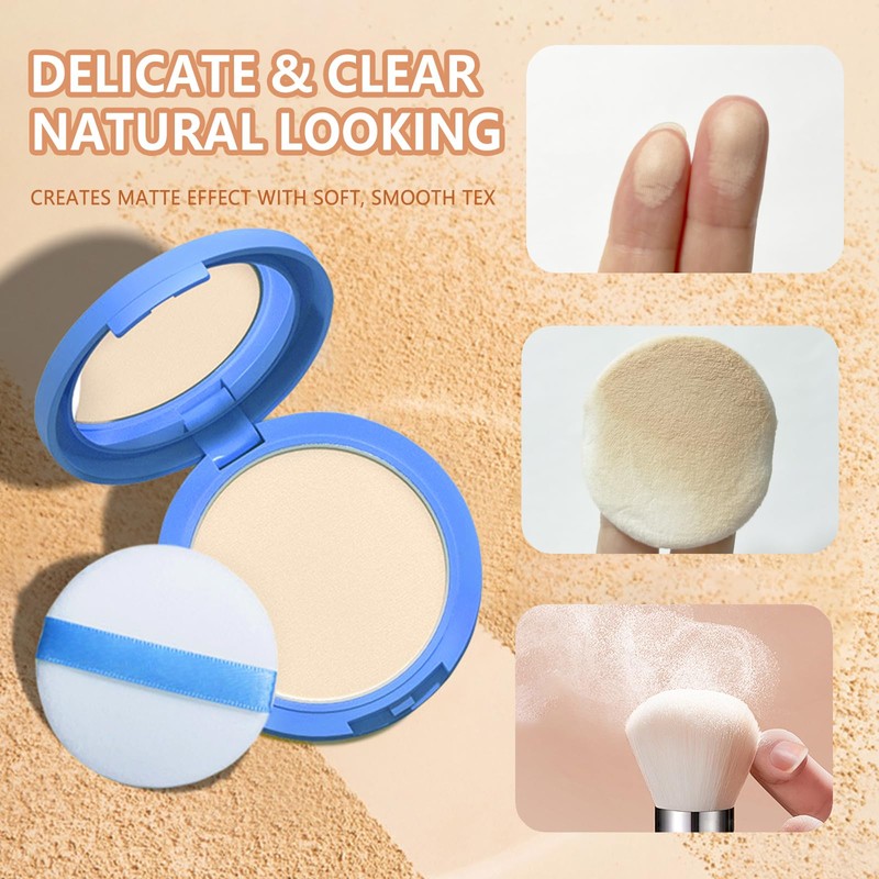 NAISSIYA Oil Control Face Pressed Powder,Matte Smooth Flawless Finishing Powder