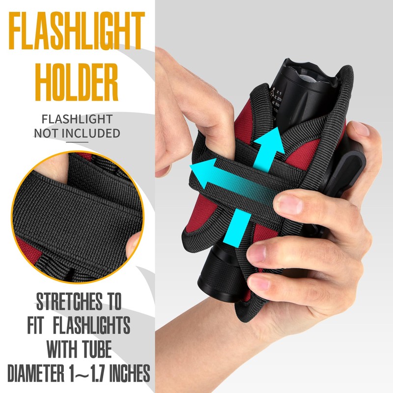 IronSeals 360° Rotatable Clip LED Flashlight Torch Holder Stretchable Adjustable