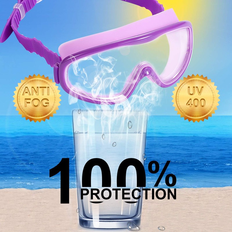 2 Pack Kids Swim Goggles, Swimming Glasses for Children from