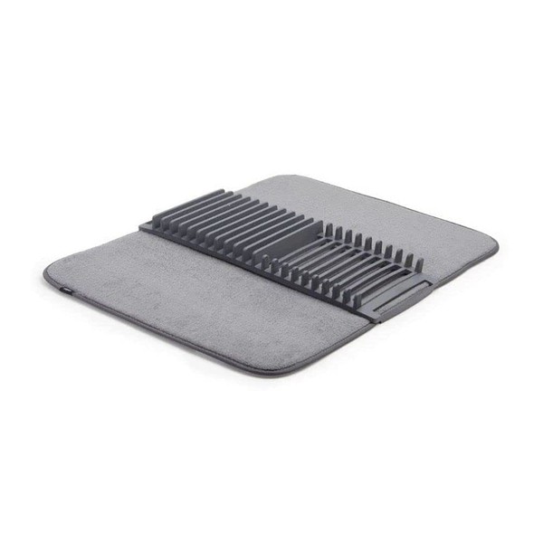 umbra UDRY Drainer Mat, 24.0 x 18.1 inches (61 x 46 cm), Charcoal, Kitchen, Tableware, Dish Holder, Drainer, Absorbent Mat