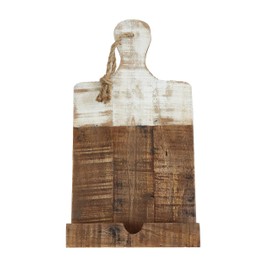Creative Co-Op Distressed White Dipped Wood Tablet Holder