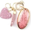 YIKECASE Key Fob Cover with Diamond Keychain Fit for Hyundai Car Key Holder Case Compatible with Hyundai loniq 6 Grandeur GN7 KONA 2023 2024 Smart Remote Key Protector, 5/7 Buttons (Pink-Heart)