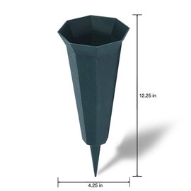 FloraCraft Plastic Cemetery Vase 12 Inch x 4 Inch Green