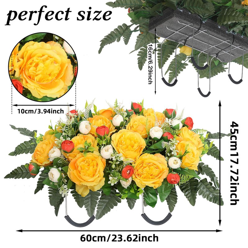 Wocst Grave Decorations for Cemetery Headstone Flower Saddle for Grave