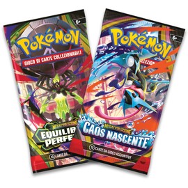 Pokémon: miniscatola da collezione Luminopoli (Meganium e Meowstic) del GCC Pokémon (2 buste di espansione, 1 carta con l’illustrazione Pokémon della miniscatola e 1 foglio di adesivi), Ed. Italiano