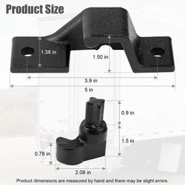 AFZZ Dump Trailer Cam Lock Door Assembly Set, Replacement for Cam Bar Rear/Side Trailer Door Keepers, Cargo Trailer Double Door Keeper for Trailer Door Cam Lock Hardware Assemblies - (Set of 4)