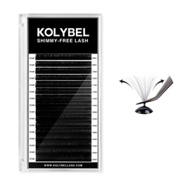 KOLYBEL SHIMMY-FREE Lash Extension 0.05 D Curl Volume Lash Extensions 8-16mm Lash Trays Matte Ultra Lightweight Shimmy-Free Eyelash Extensions Professional Supplies for Lash Techs(0.05 D 8-16mm)