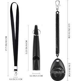 ILLUVA Dog Whistle for Recall & Stop Barking, Dog Clicker for Training, Professional High Pitch Plastic Dog Whistles with Lanyard Pet Training Set