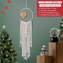 Trabuono Christmas Mom Gifts from Daughter Son Kids, Christmas Decoration Dream Catcher with Heart Pendant Funny Birthday Gifts for Mom New Mom Mother-In-Law Wife Stepmother Women Boho Home Wall Decor