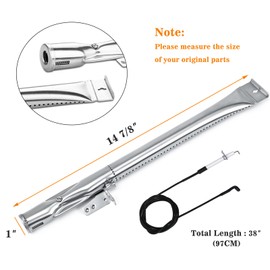 Hisencn Grill Replacement for Home Depot Nexgrill 720-0830H, 720-0830D, 720-0783E, 720-0888, BHG 720-0783H Gas Grill Pipe Burner and Stainless Steel Heat Plates Tent Shield Replacement Kit