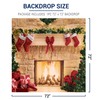 Allenjoy 6 x 6 FT Christmas Fireplace Backdrop Photography Background