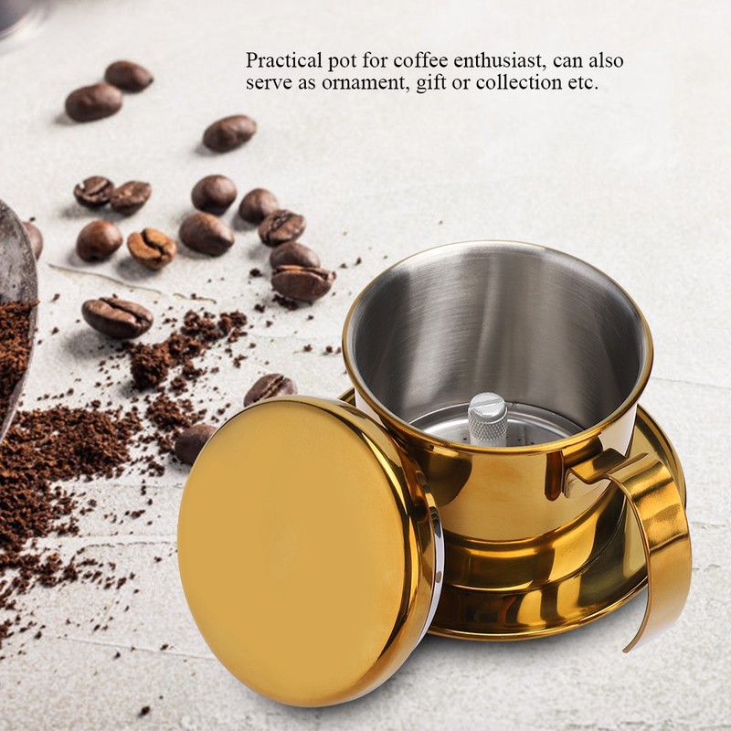 Stainless Steel Vietnamese Style Coffee Maker Pot Coffee Drip Brewer