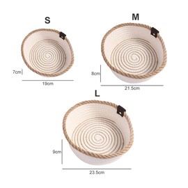 Pokinge 3PCS Woven Desktop Sundries Baskets Cotton Rope Storage Baskets for Kids Toys Organizer Box Baby Dirty Clothes Laundry Basket