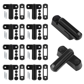 10 Window Locks Made of ABS with 20 x Screws, Sash Blocker Window for Child Safety, Family Safety, Black
