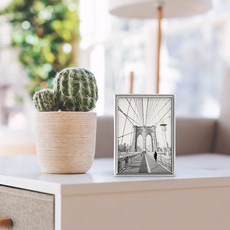 Siena TIZO 2x3 Thin Plain Silver Deco Picture Frame, Boutique