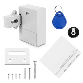 Jevina Invisible Cabinet Lock Cabinet RFID Locking Kit IC Card Sensor DIY Digital No Perforated Hole for Lockers Drawers Wood Slant