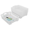 Saedy Stackable Plastic Storage Baskets, White Basket Tray, 6-Pack