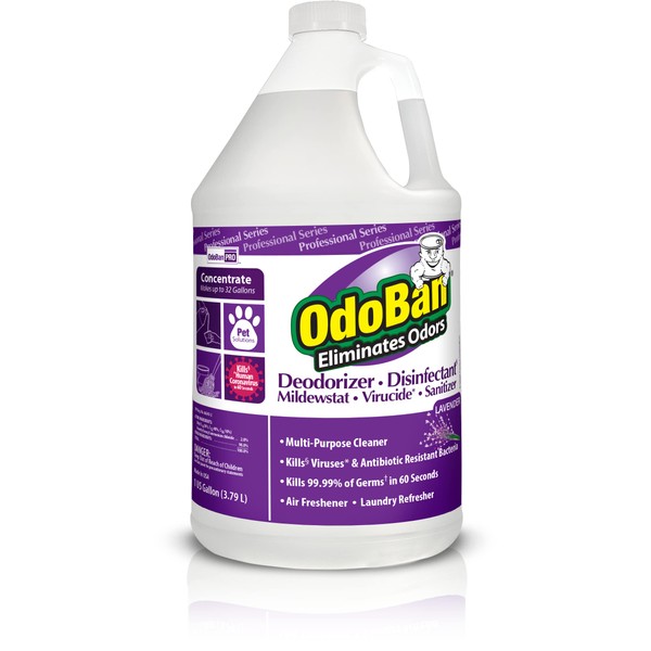 OdoBan Professional Disinfectant and Odor Eliminator Concentrate, 1 Gallon, Lavender Scent