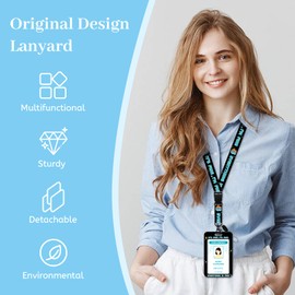 Hancynir Lanyards for Id Badges, Dumpster on Fire Badge Holder with Retractable Reel Clip, Funny Work Name Tags Keychain Lanyard ID Card Protector Cover Case for Women Teacher Nurse Doctor Office