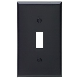 Leviton 1-Gang Toggle Device Switch Wallplate, Standard Size, Thermoplastic Nylon, Device Mount, 80701-E, Black
