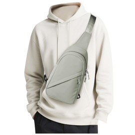 SEAFEW Small Green Sling Bag Crossbody Backpack Shoulder Bag for Men Women, Multipurpose Anti-Theft Cross Body Chest Bags, One Strap Backpack for Walking Biking Travel Cycling