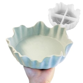 Wehous Large Irregular Bowl Silicone Mold, Unique Storage Epoxy Resin Concrete Mold, Big Candle Holder Tray Container Jewelry Holder Mold Succulent Pot Makeup Organizer Casting Mold Art Craft Ornament