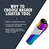 Kasher's Metallic Lighter with Multipurpose Tool - Refillable Metal Lighter