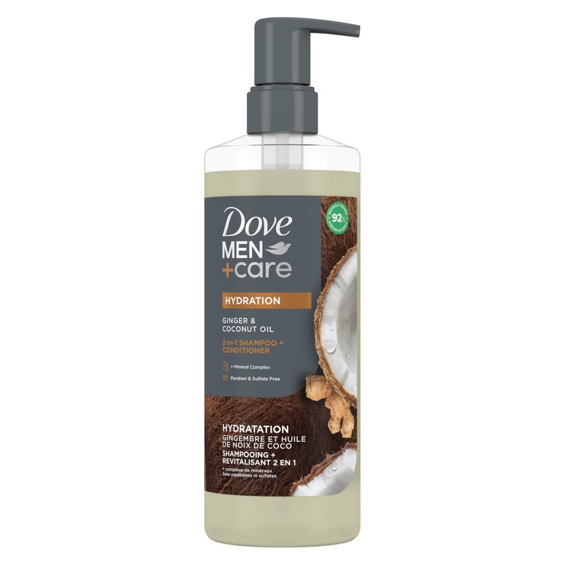 Dove Men+Care 2-in-1 Shampoo + Conditioner Ginger & Coconut Oil