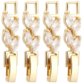 SUNNYCLUE 1 Box 10Pcs Bracelet Extender Clasp Bracelet Extenders Bulk Necklace Extension Extenders Cubic Zirconia Extender Clasps for jewellery Making Women Adults DIY Necklaces Bracelets Craft, Gold