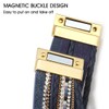 Suyi Multilayer Leather Wrap Bracelet Heart-Shape Wide Cuff Bracelets for