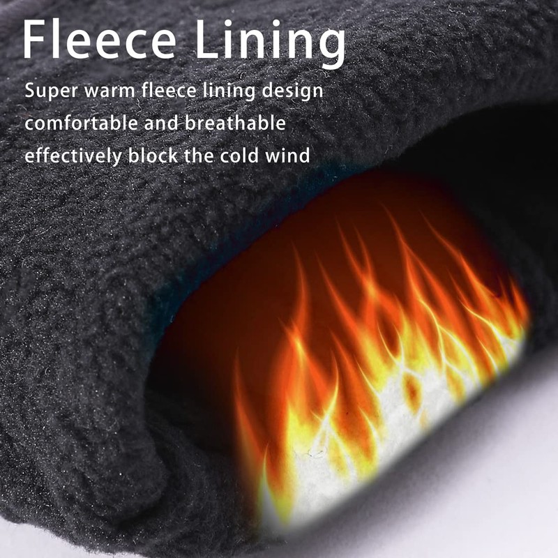 Harssidanzar Mens Motorcycle Gloves Fleece Lined Winter Warm Goatskin Leather
