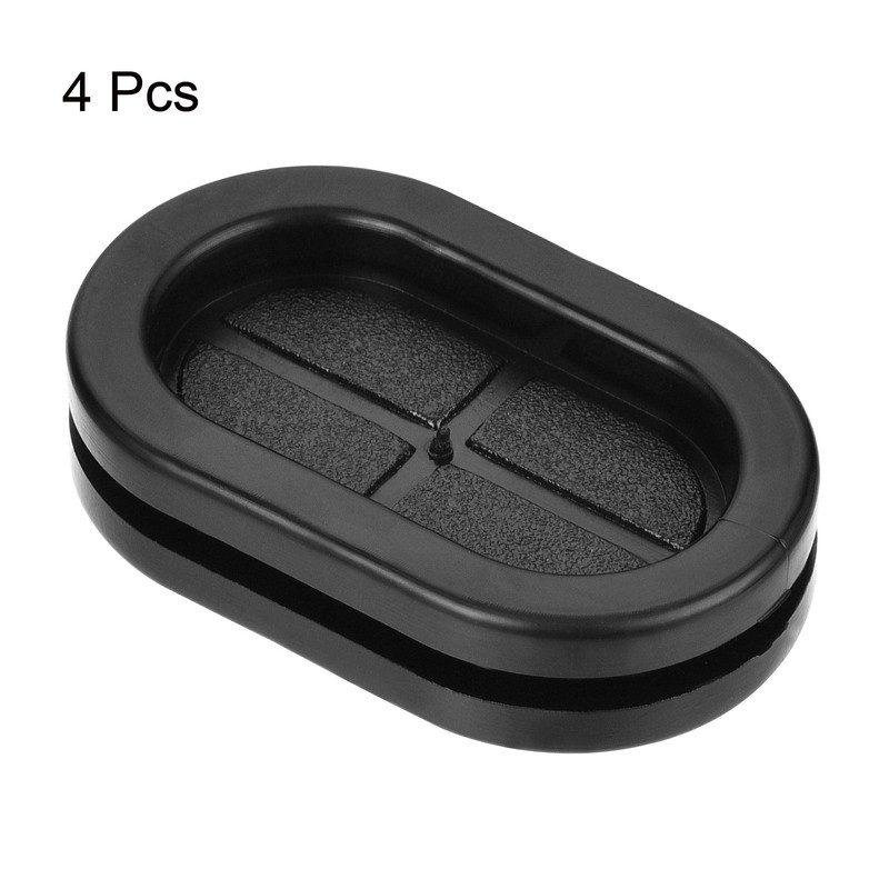 sourcing map Rubber Grommet Oval Double-Sided Mount Size 35 x