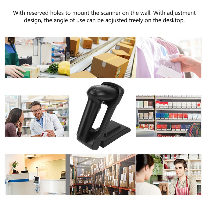 Barcode Scanner 2.4G Wireless USB Charging Handheld Portable 1D Cordless