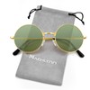 NACHLYNN Round Hippie Sunglasses Metal Border Circle Hippie Glasses UV380