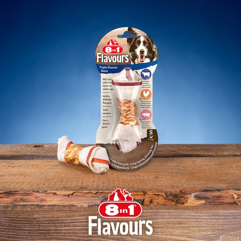 8in1 Triple Flavour Bone S - Delizioso osso per cani