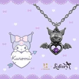 [UTOLESA] Sanrio Characters Chromi Necklace Accessory KUROMI Devil Heart Necklace, Silver (Black Coating), Women's, Popular Jewelry, Gift, 925 silver (black coating)
