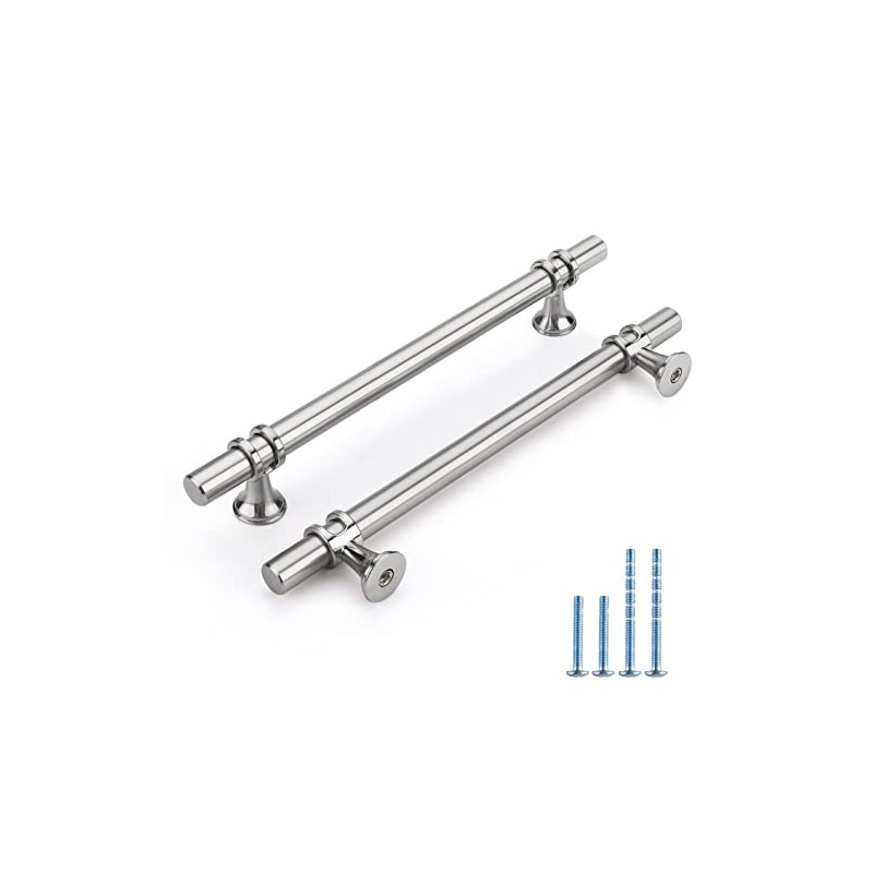 Rergy 10 Pack 6-1/4 Inch Brushed Nickel Cabinet Pulls Heavy-Duty
