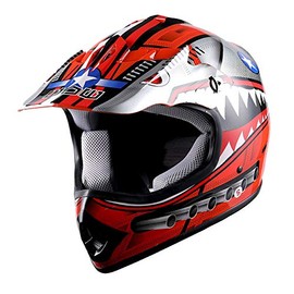 WOW Youth Kids Motocross BMX MX ATV Dirt Bike Moutain Helmet Shark Red