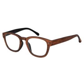 Eyekepper Reading Glasses Professor Vintage Stylish Square Oversized Readers Men Women Anti-Brown