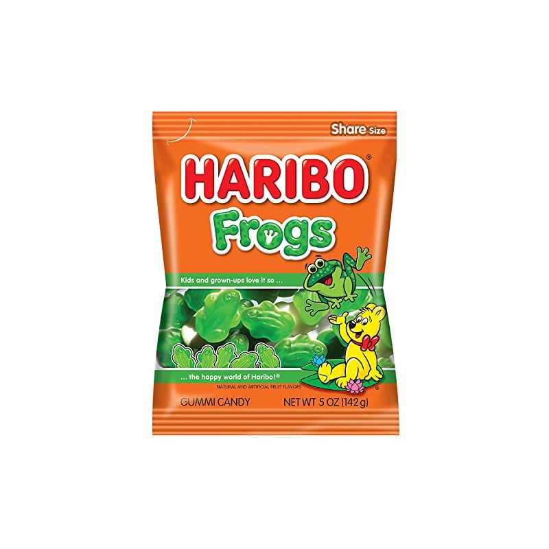 Haribo Frogs Gummies 12 Pack Case of 5oz Bags