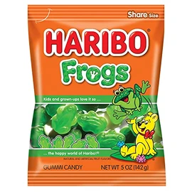Haribo Frogs Gummies 12 Pack Case of 5oz Bags
