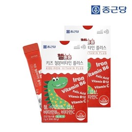 Jongkundang 종근당 젤튼튼 키즈 철분 비타민 플러스 30포 2박스 / 성장기 어린이 철분제 비타민C 함유 Jongkundang Gelton Tun Kids Iron Vitamin Plus 30 Pouches 2 Boxes / Iron Supplement with Vitamin C for Growing Children