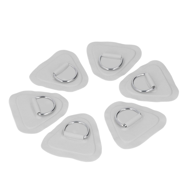 6Pcs PVC D Ring Patch Elastic Rope Set Stainless Steel