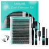 Lash Extension Kit 320Pcs,DIY Individual Lashes Clusters Kit,Lash Bond And