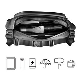 TAJEZZO Waist Bag for Men and Women Sling Pack Waterproof Anti-theft Hard Shell Casual Hiking Boarding Traveling Daypack