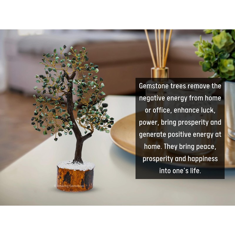 Amazing Gemstone Emerald Natural Healing Premium Crystal Bonsai Feng Shui